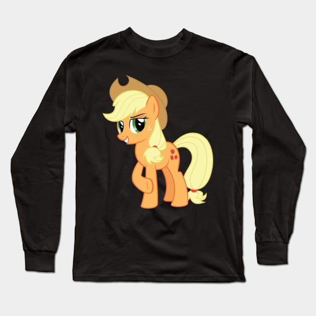 Smug Applejack Long Sleeve T-Shirt by Wissle